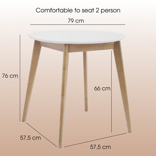 Dining Table 'Orion Classic' 79 cm, Oak/White