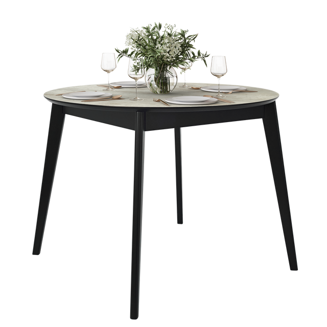 Dining Table 'Orion Classic' 100 cm, Black/Metropolitan