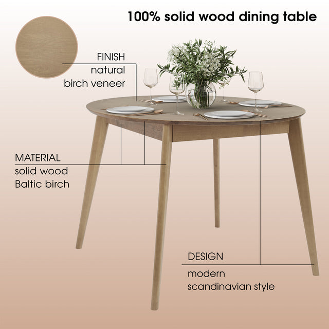 Dining Table 'Orion Classic' 100 cm, Oak