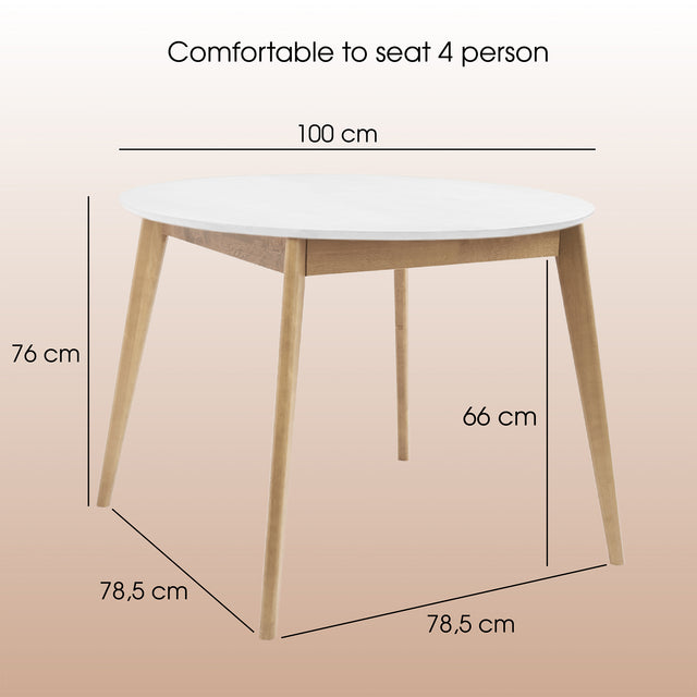 Dining Table 'Orion Classic' 100 cm, Oak/White