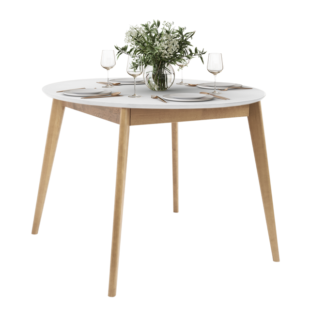 Dining Table 'Orion Classic' 100 cm, Oak/White