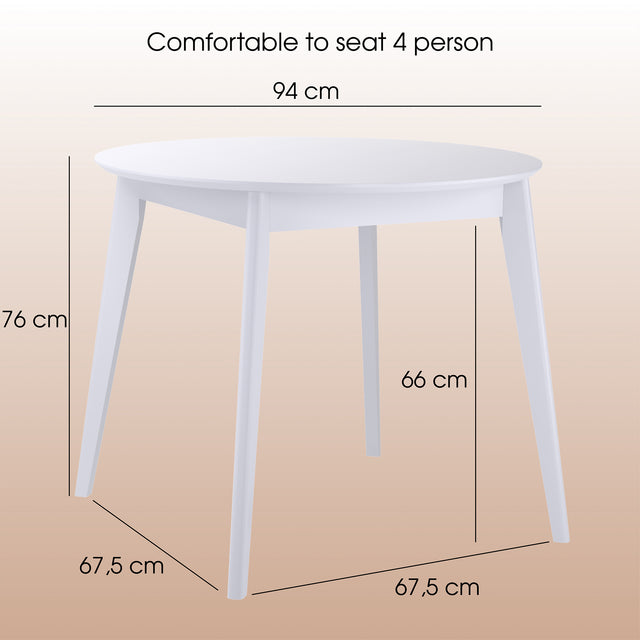 Dining Table 'Orion Classic' 94 cm, White